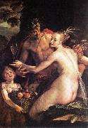 AACHEN, Hans von Bacchus, Ceres and Cupid oil painting artist